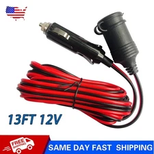 1x13ft Heavey Duty Adapter 12V Car Cigarette Lighter Socket Extension Cord Cable