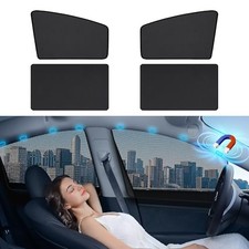 Black Mesh Car Window Shades - Magnetic - 4 Pack - Front  Rear Side