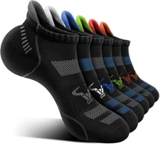 BULLIANT Men Running Socks 6Pairs-Ankle 10-12, 6pairs-black 6 Color Mixed3014 