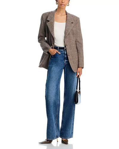 AQUA Button Front Blazer Brown/Black Size XS [Bloomingdale's Exclusive]