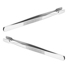 2pcs Stamp Holding Tweezers Stamp Tongs Straight Spade Tweezers