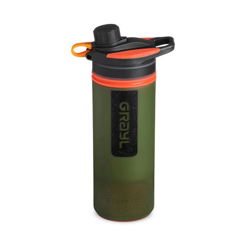 GRAYL GEOPRESS Water Filter Bottle 24 fl oz Green Orange Black Replaceable Cart… - Picture 1 of 7
