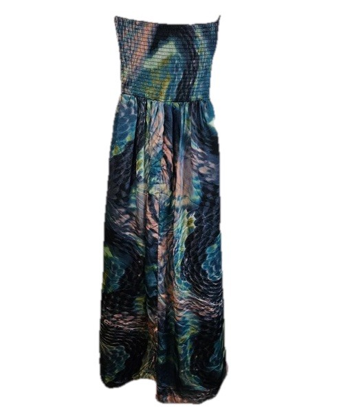 Little Mistress Maxi Dress Womens Size 10 Beaded Bodice Multicolor  Strapless | eBay