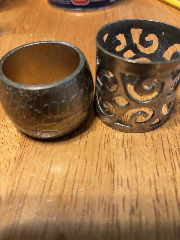 International Silver Company Napkin Ring And Carved Wood Ring