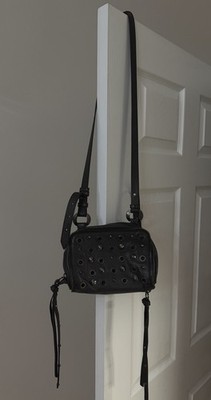 Liu Jo Women s Brown Studded Zip Shoulder Bag w/ Adjustable Strap, Red Lining