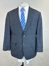 Vintage Brooks Brothers Men's Dark Gray Plaid Stretch Wool Two Button Blazer 41S