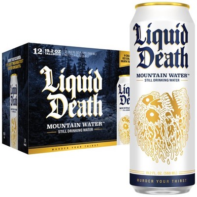 Liquid Death Still Mountain Water Real Mountain Source Ice-Cold Cans Pack of 12