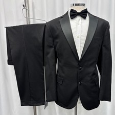 M S COLLECTION Black Reg Fit Machine Wash 2 Piece Dinner Suit C44M W38 L31