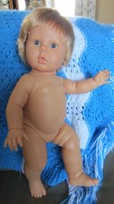 19" Berjusa Baby Toddler Doll Anatomical Girl, Strawberry Blonde, Blue Eyes