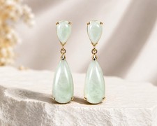 Jade Teardrop Drop Earrings