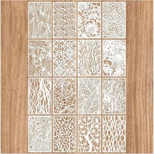 16 Pieces Stencils for Painting Abstract Texture Mixed Media Art Supplies