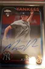 2024 Topps Chrome Rookie Autographs Matt Krook #RA-MK (AU, RC) NY Yankees PSA 9