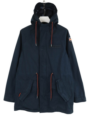 Superdry Rookie Edition Jacke Herren XL Verstellbare Taille Blau Kordelzug Parka