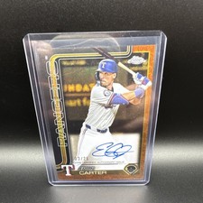Topps Evan Carter Texas Rangers Gilded Chrome Gold Autograph Orange /25 #CGA-EC