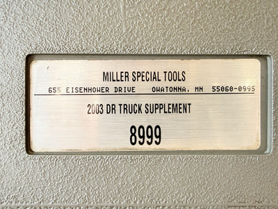 Miller Special Tools 2003 DR Truck Supplement Set (8999)   Used See Description
