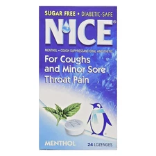 N'ice Lozenges Sugar Free Menthol 24 lozenges (EXP 2/2027) NICE