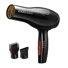 RED by Kiss Ionic Hair Dryer Ceramic Anti-Frizz Blow Dryer 2 Detangler Piks