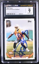 Demetrius DuBose Signed 1993 Topps Rookie Card #232 Buccaneers CGC 9 JSA 10 Auto