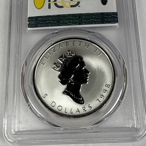1998 CANADA $5 SILVER MAPLE LEAF TIGER PRIVY MARK 1 OZ COIN - PCGS SP69 - Picture 4 of 5