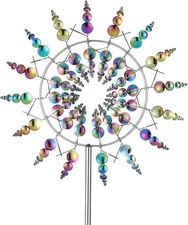 Molinetes 3D mágicos de 12.6" para jardín, metálicos y coloridos, exteriores