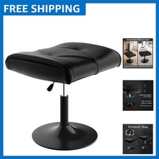 Modern Height Adjustable Black Ottoman - Stress Relief & Comfort for Desk