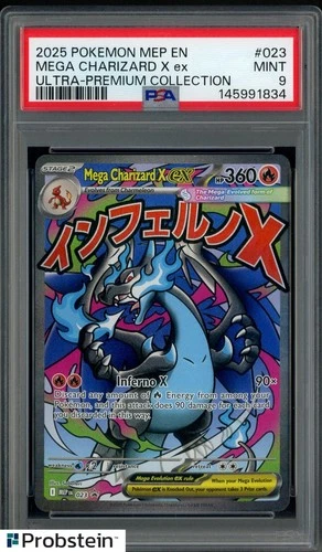 2025 Pokemon TCG MEP EN UPC #023 Mega Charizard X ex PSA 9 MINT