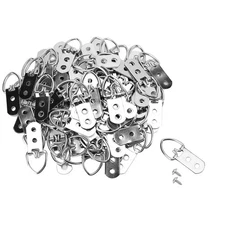 TOPZEA 100 Pack D-Ring Picture Hangers, Heavy Duty Steel Picture Frame 2 Hole...