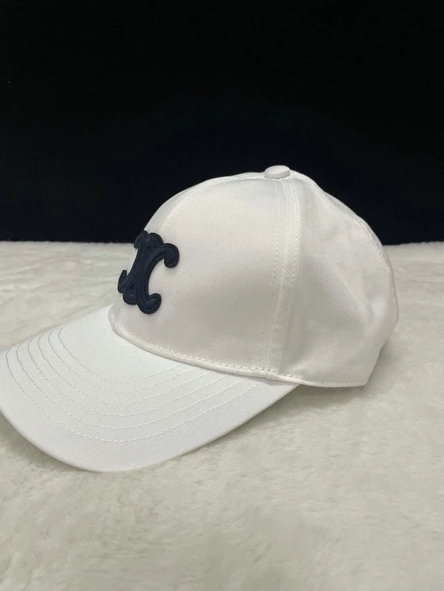 Berretto da baseball unisex regolabile Celine Triomphe bianco Nuovo