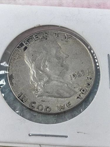 1963 P Franklin Silver Half Dollar - Circulated - Very Fine