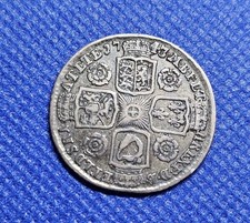 1743 Shilling George II British Silver Coin