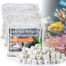 Ceramic Rings for Aquarium Filter 425g Bio Media with Mesh Bags