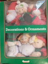 Vintage Christmas Stuffins Plush Decorations Ornaments 1990 Set Of 6 New In Box