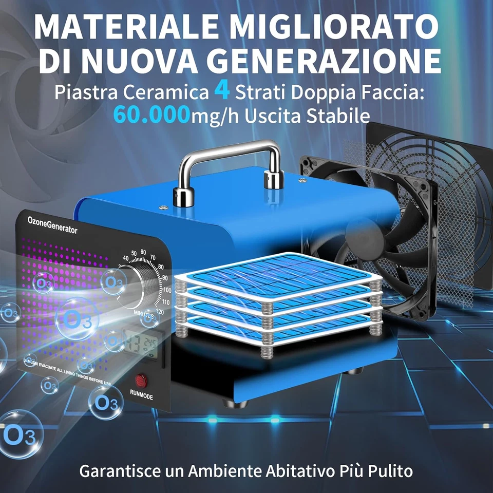 Generatore Di Ozono Professionale 60000Mg/H, Ozonizzatore Industriale per 300㎡,  - Immagine 3 di 4