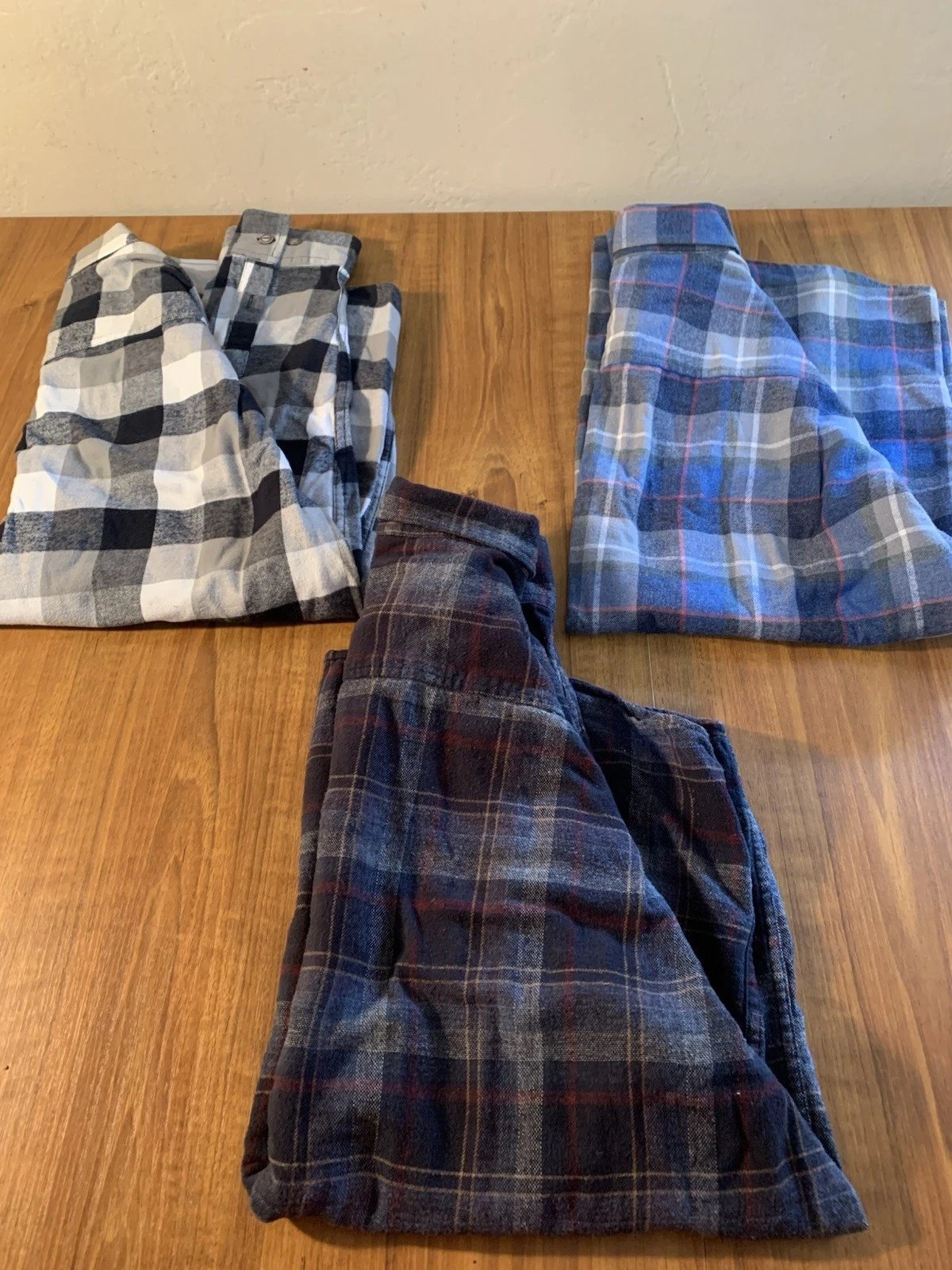 Lot of 3 Weatherproof Vintage Shirt Mens Large Plaid Flannel Pocket Lumberjack