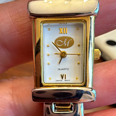 Croton Women's Vintage Quartz Analog Rectangle Dress Watch Two-Tone Bracelet