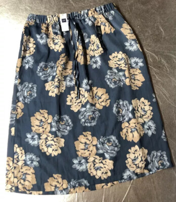 Jupe Mi-longue Gap Femme Taille S - Imprimé Floral Bleu - Doublée - Neuve Avec étiquettes