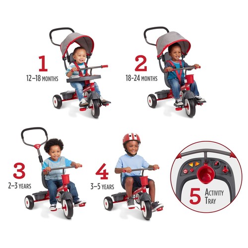 Child Tricycle Activity Tray Adjustable Seat Safety Belt 4 Ways Play 1/5 Years - Picture 2 of 14