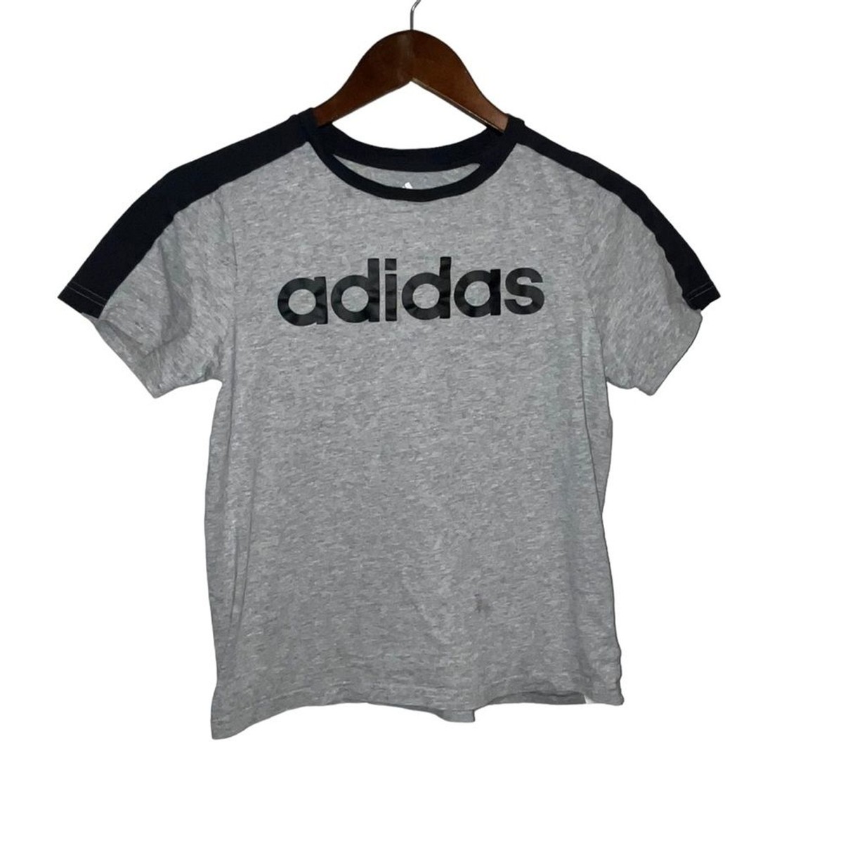 Adidas Women's Grey Black Logo T-Shirt