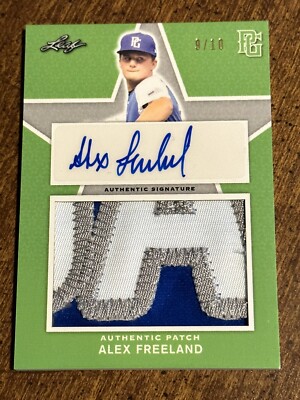 ALEX FREELAND 2019 Leaf Perfect Game AUTOGRAPH JERSEY PATCH #9/10