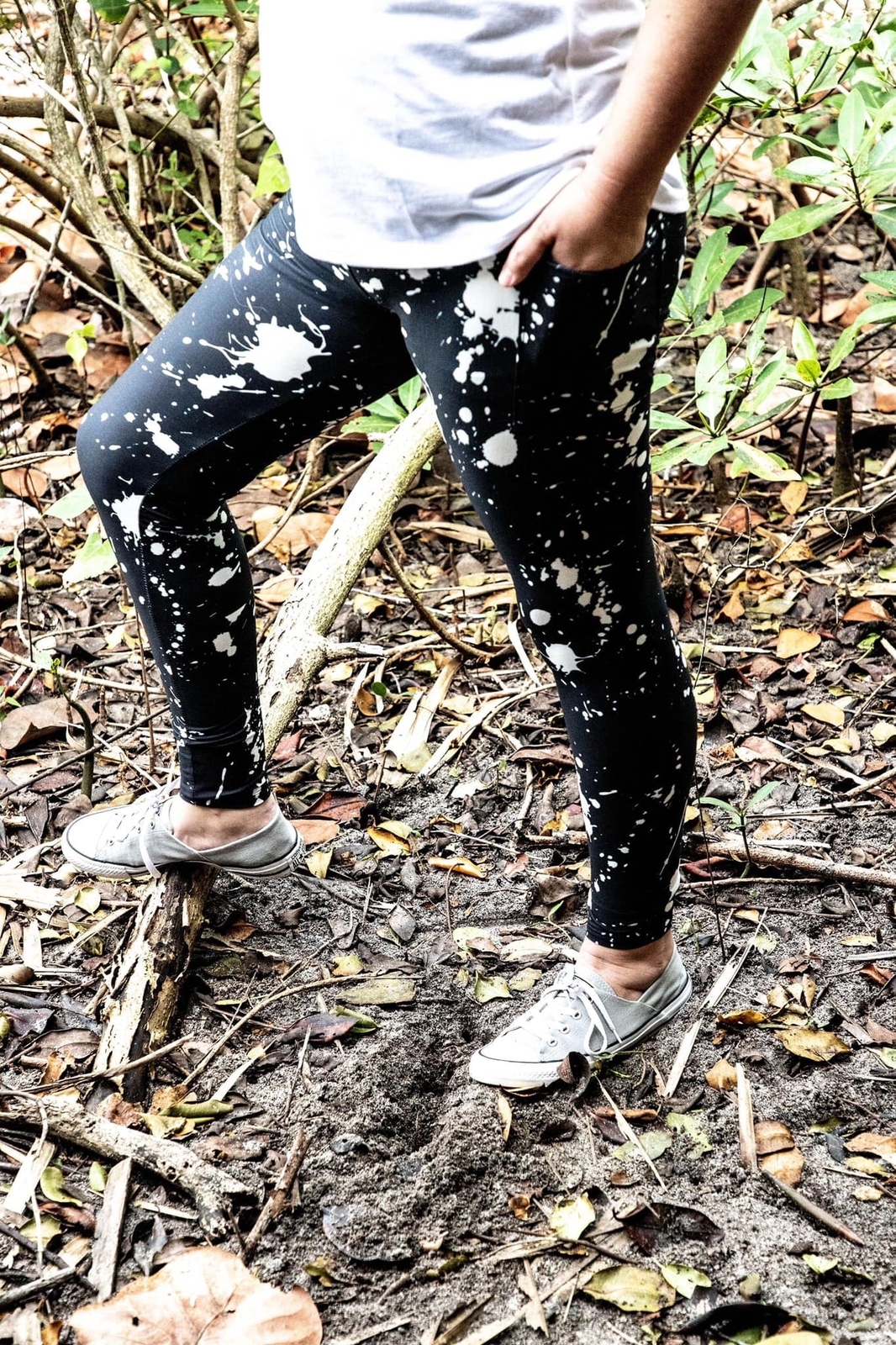 Paint Splatter Design Soft Stretchy Pocket Leggings  