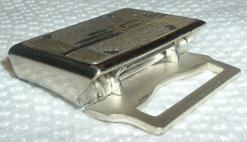 Art Deco era mark; TRUE SILVER PLATE Belt BUCKLE *Monogram; 'D' *EXCELLENT - Picture 4 of 6