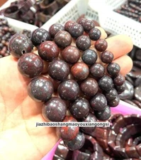 Natural China Dark Bloodstone Crystal gem Bracelet Crystal Healing 7.5“ 10-18mm 