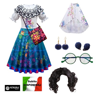 Mirabel Traje Carnaval Encanto Máscara Niña Cosplay Vestido Peluca ENCAN02 SD