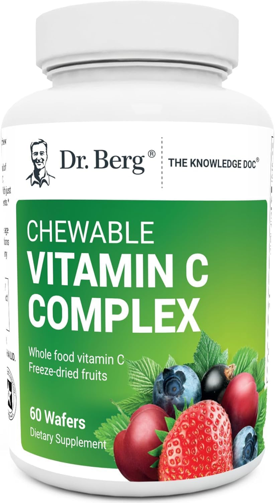Dr. Berg Chewable Vitamin C Complex - Made with Organic, Non-Gmo Berries - 60 De