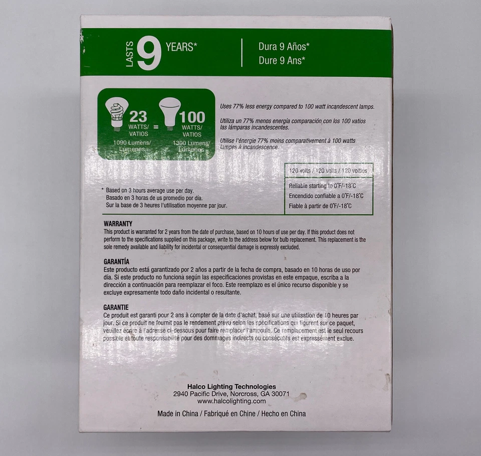 Halco Prolume 100 Watt Replacement Bulb R40 Reflector Compact Fluorescent NIB - Image 3 of 4