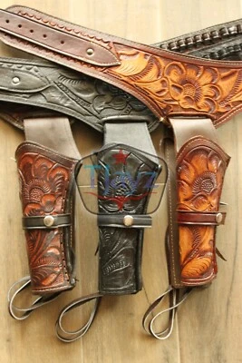 TJAYZ NEW 22 LEFT Hand Tooled Holster LEATHER Western RIG Gun Belt Drop Loop SASS