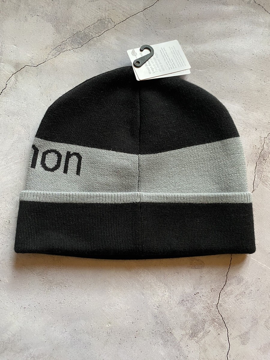 NWT Lululemon Wool-Blend Knit Logo Beanie Black/Rhino Grey  display picture 3