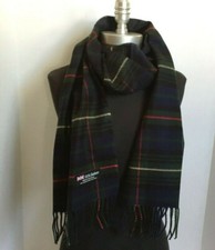 Echarpe bleu marine, vert forêt homme 100 % cachemire d'Ecosse plaid top qualité