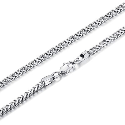 Real ITALIAN 14K Rhodium Gold Finish Franco Chain Necklace