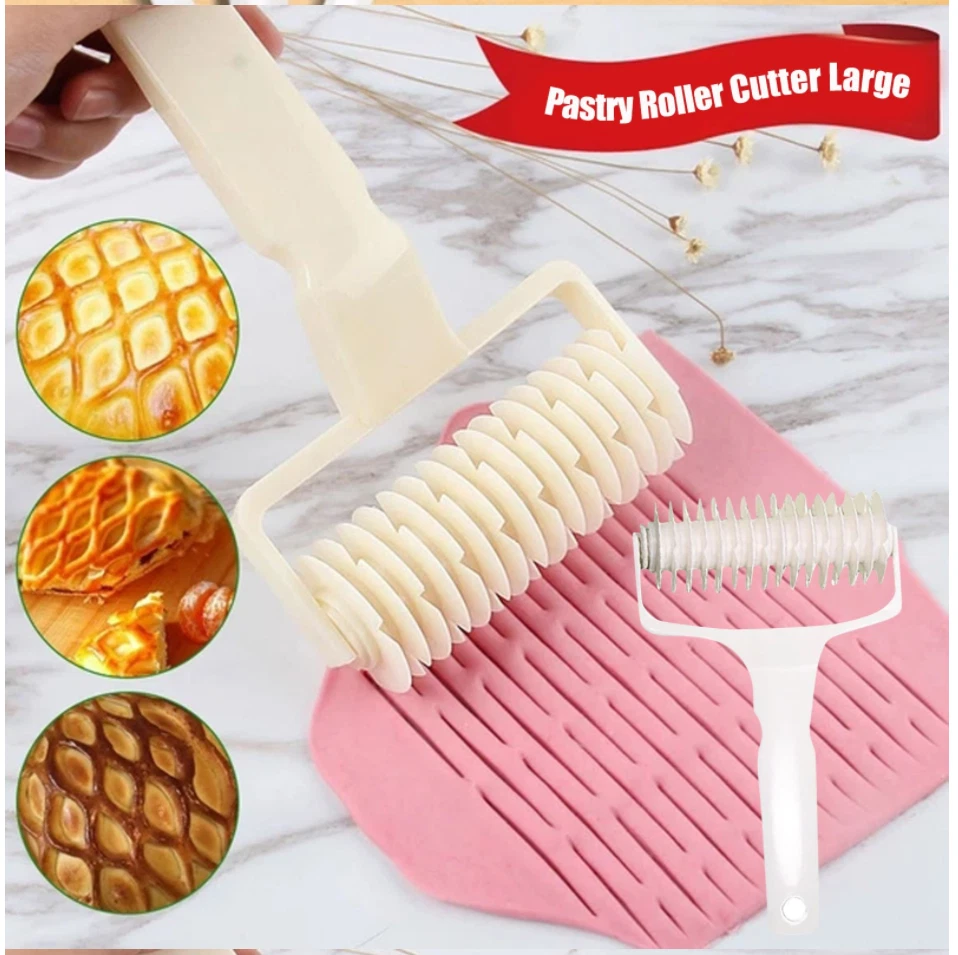 Plastic Dough Lattice Roller Cutter Pull Net Wheel Knife Pizza Pastry Cutter  Pie